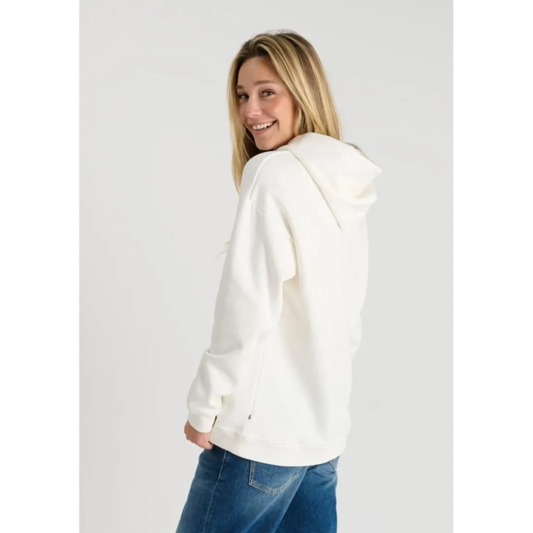 Sweat-Shirt capuche SAMIGI beige June en coton