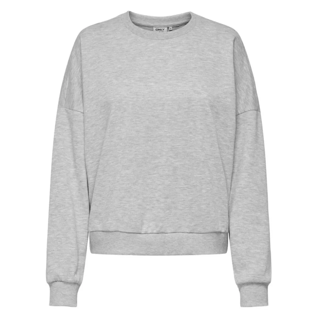 Sweat-shirt col rond gris clair en coton Page