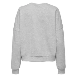 Sweat-shirt col rond gris clair en coton Page
