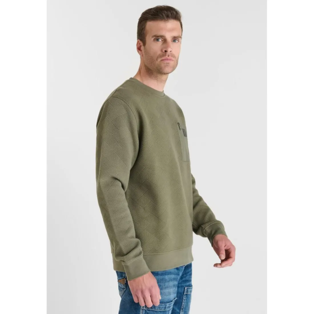 Sweat-Shirt CORA kaki Adam en coton