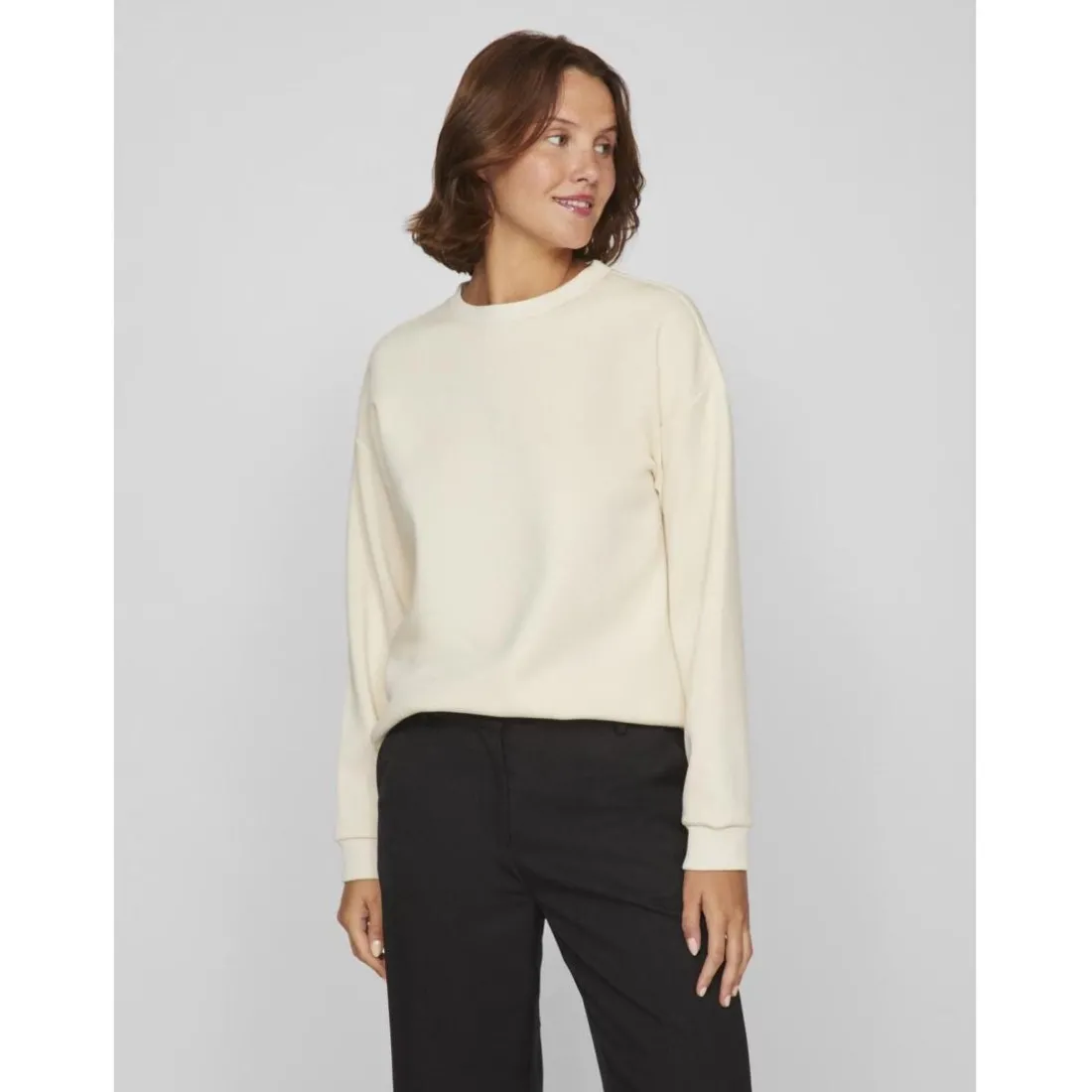 Sweat-shirt en viscose gris clair Elle