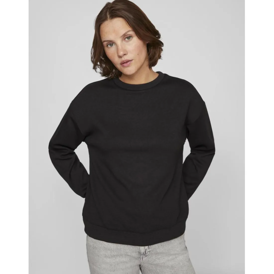 Sweat-shirt en viscose noir Nea
