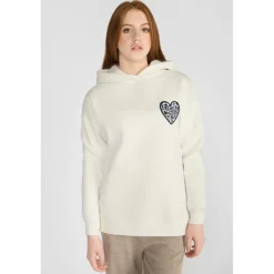 Sweat-Shirt fille capuche SAMIGI blanc Kaye en coton