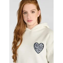 Sweat-Shirt fille capuche SAMIGI blanc Kaye en coton
