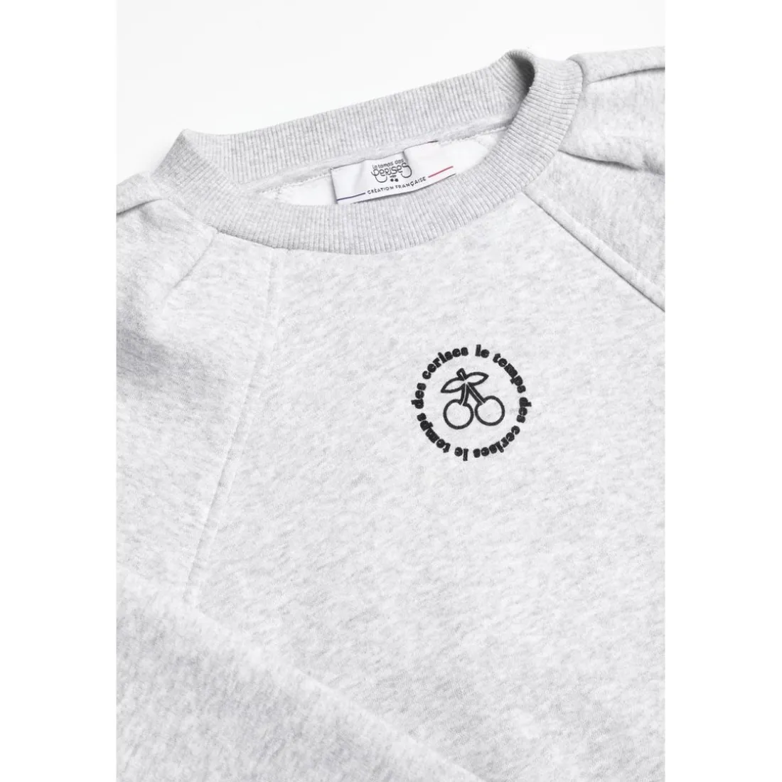 Sweat-Shirt fille capuche COBYGI gris en coton
