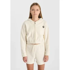 Sweat-Shirt fille capuche MIRATEGI blanc Vox en coton