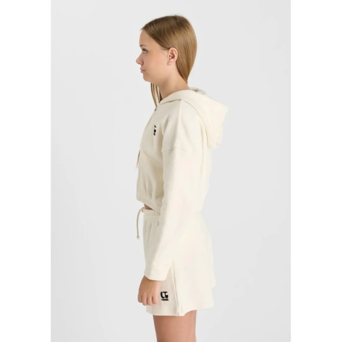Sweat-Shirt fille capuche MIRATEGI blanc Vox en coton