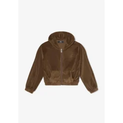 Sweat-shirt fille capuche CINOGI marron