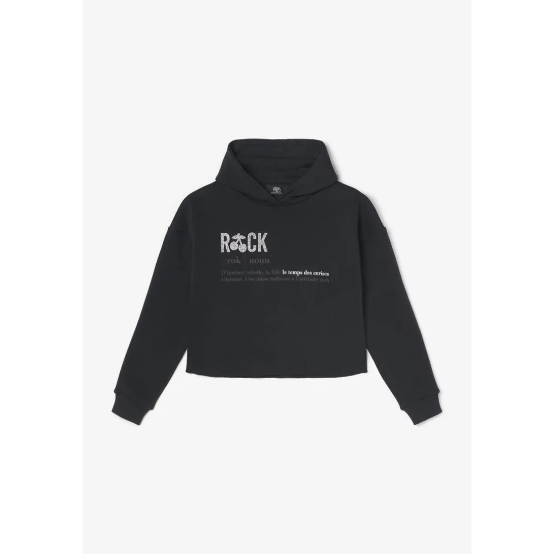 Sweat-Shirt fille capuche BENDGI noir en coton