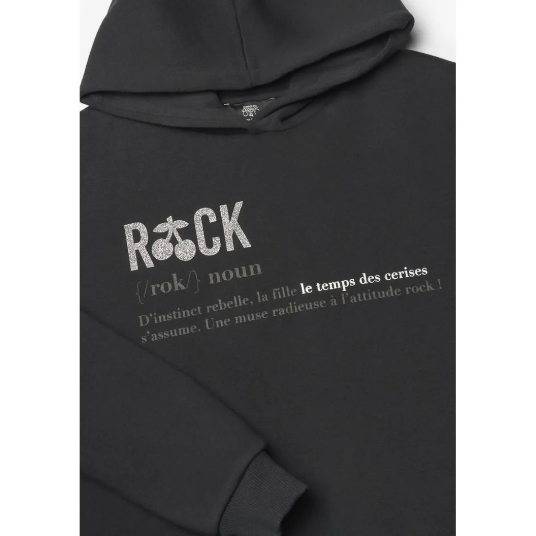 Sweat-Shirt fille capuche BENDGI noir en coton