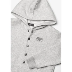 Sweat-shirt fille capuche MABELGI gris en coton