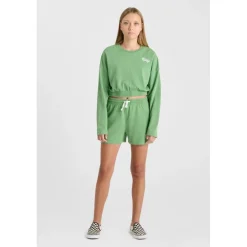 Sweat-Shirt fille ELPIGI vert Ava en coton