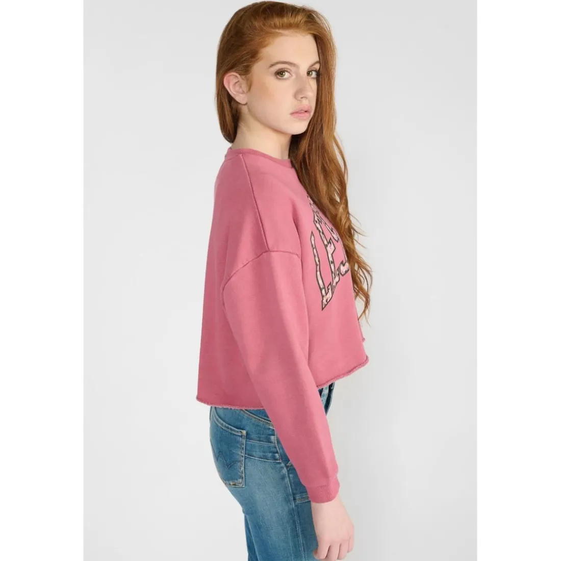 Sweat-Shirt fille FILOUGI rose Ella en coton