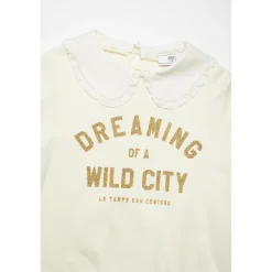 Sweat-shirt fille HOLLYGI blanc en coton