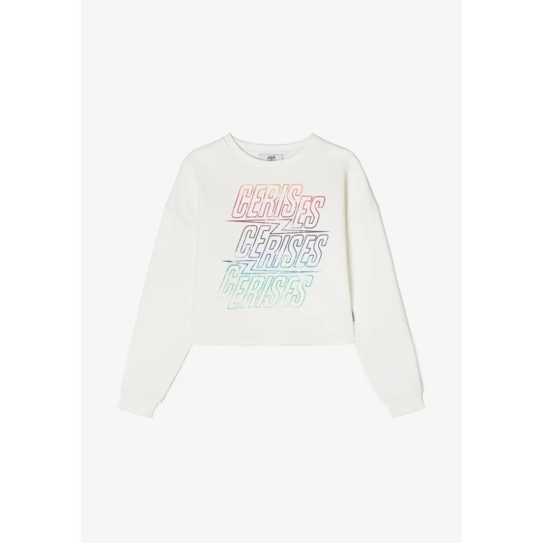 Sweat-Shirt fille MIKKIGI blanc Noor en coton