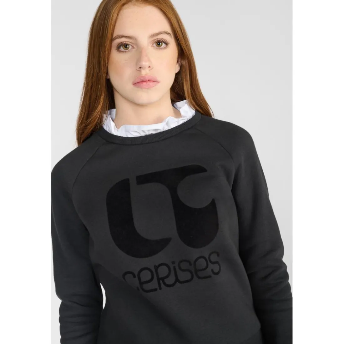 Sweat-Shirt fille TITAGI noir Alice en coton