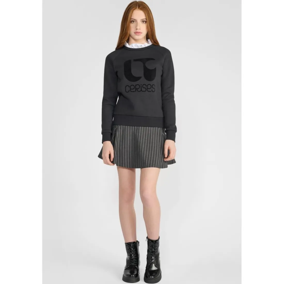 Sweat-Shirt fille TITAGI noir Alice en coton