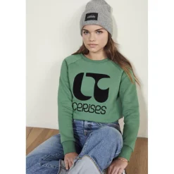 Sweat-Shirt fille TITAGI vert Hana en coton