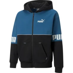 Sweatshirt garcon en coton bicolore PWR CLB bleu