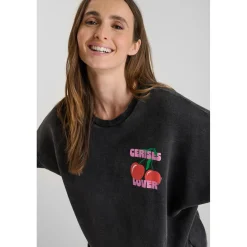 Sweat-Shirt JULES noir Uma en coton