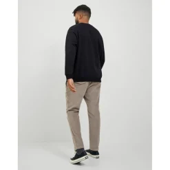 Sweat-shirt Relaxed Fit Col ras du cou Manches longues Noir Aiden
