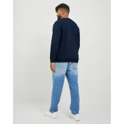 Sweat-shirt Relaxed Fit Col ras du cou Manches longues Bleu Marine Ross