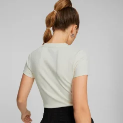 T shirt femme blanc cassé CLASSICS RBD SLM TEE BLACK en coton