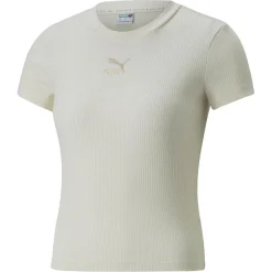 T shirt femme blanc cassé CLASSICS RBD SLM TEE BLACK en coton