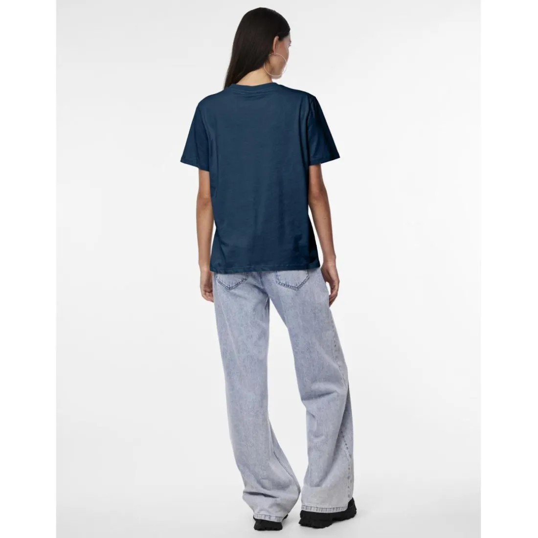 Tee shirt manches courte Ria bleu en coton