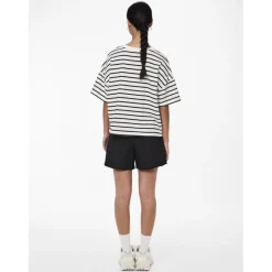Tee shirt manches courtes Chilli blanc et rayures noir en coton Daisy