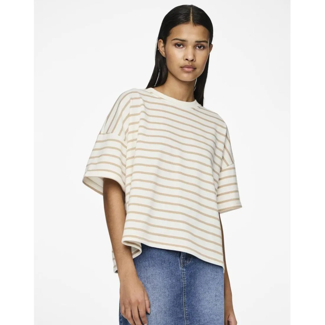 Tee shirt manches courtes Chilli blanc cassé en coton Lane