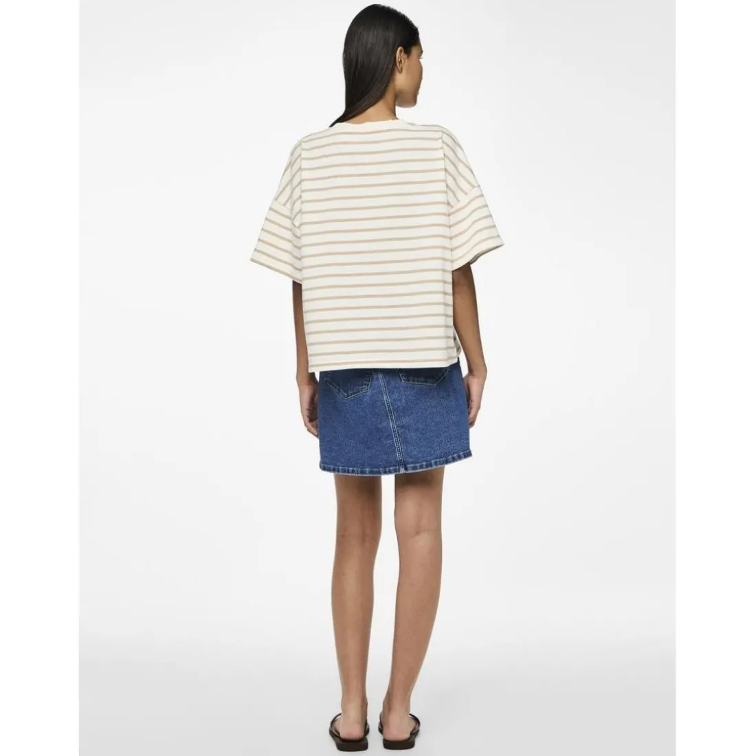 Tee shirt manches courtes Chilli blanc cassé en coton Lane