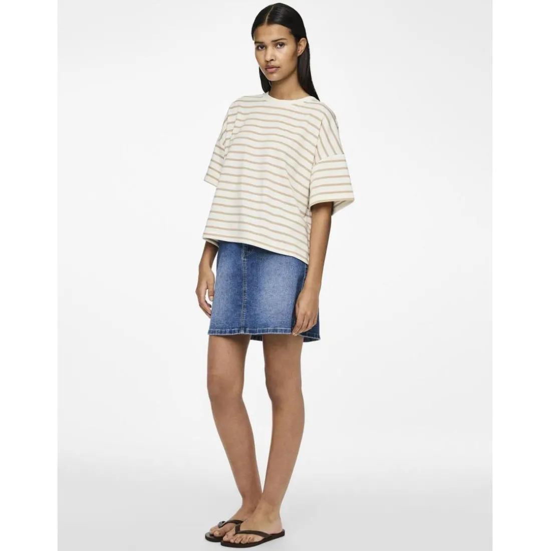 Tee shirt manches courtes Chilli blanc cassé en coton Lane