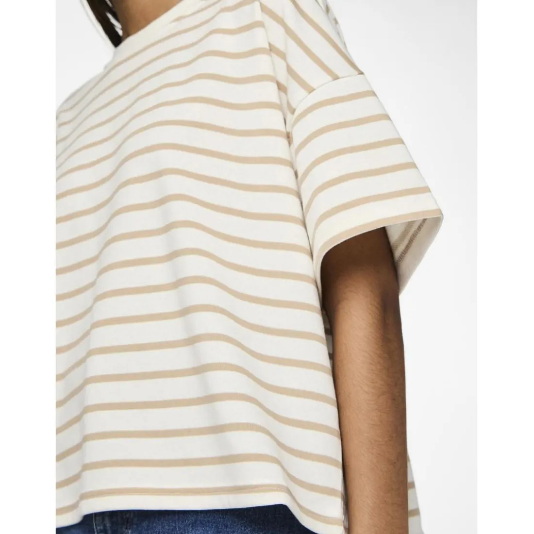 Tee shirt manches courtes Chilli blanc cassé en coton Lane