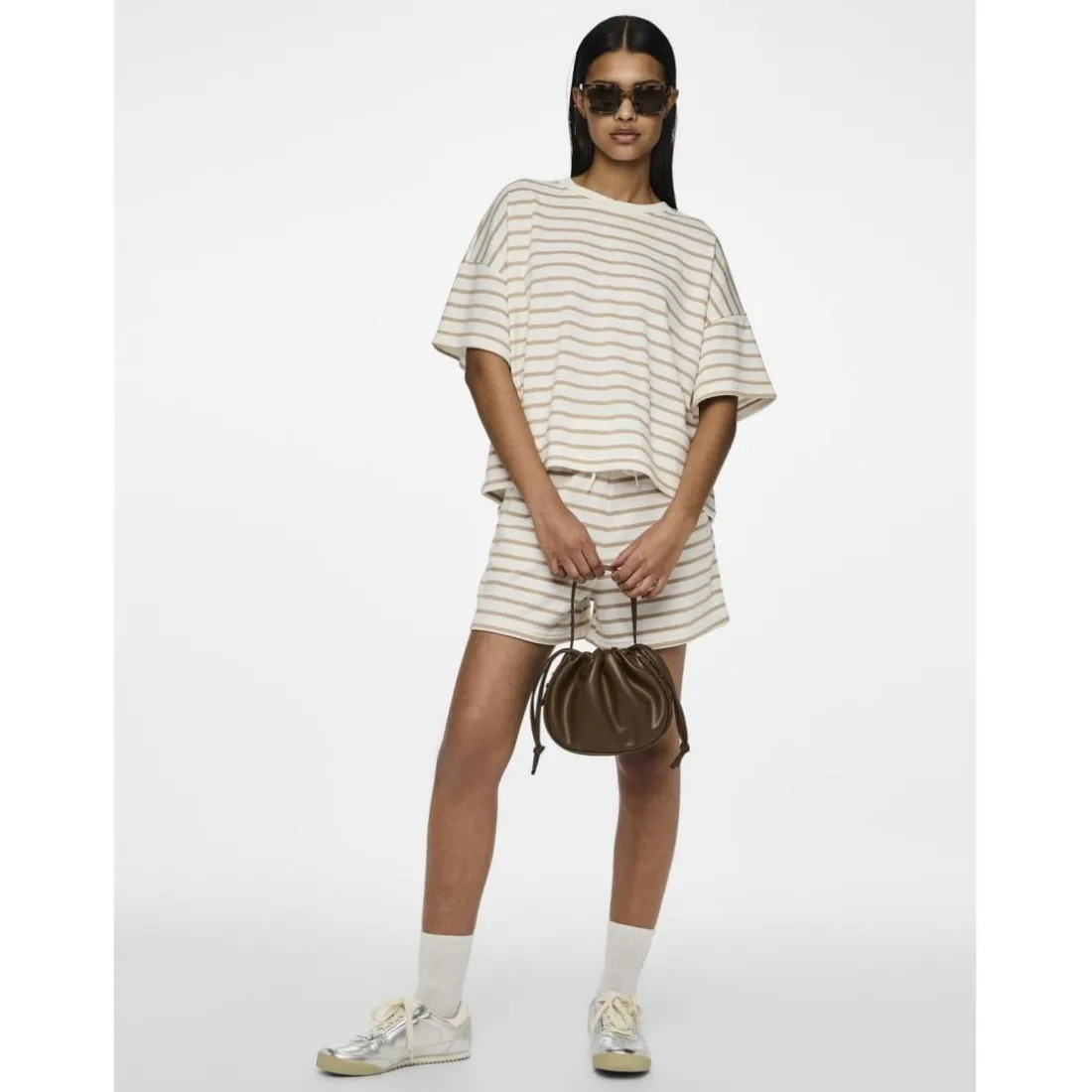 Tee shirt manches courtes Chilli blanc cassé en coton Lane