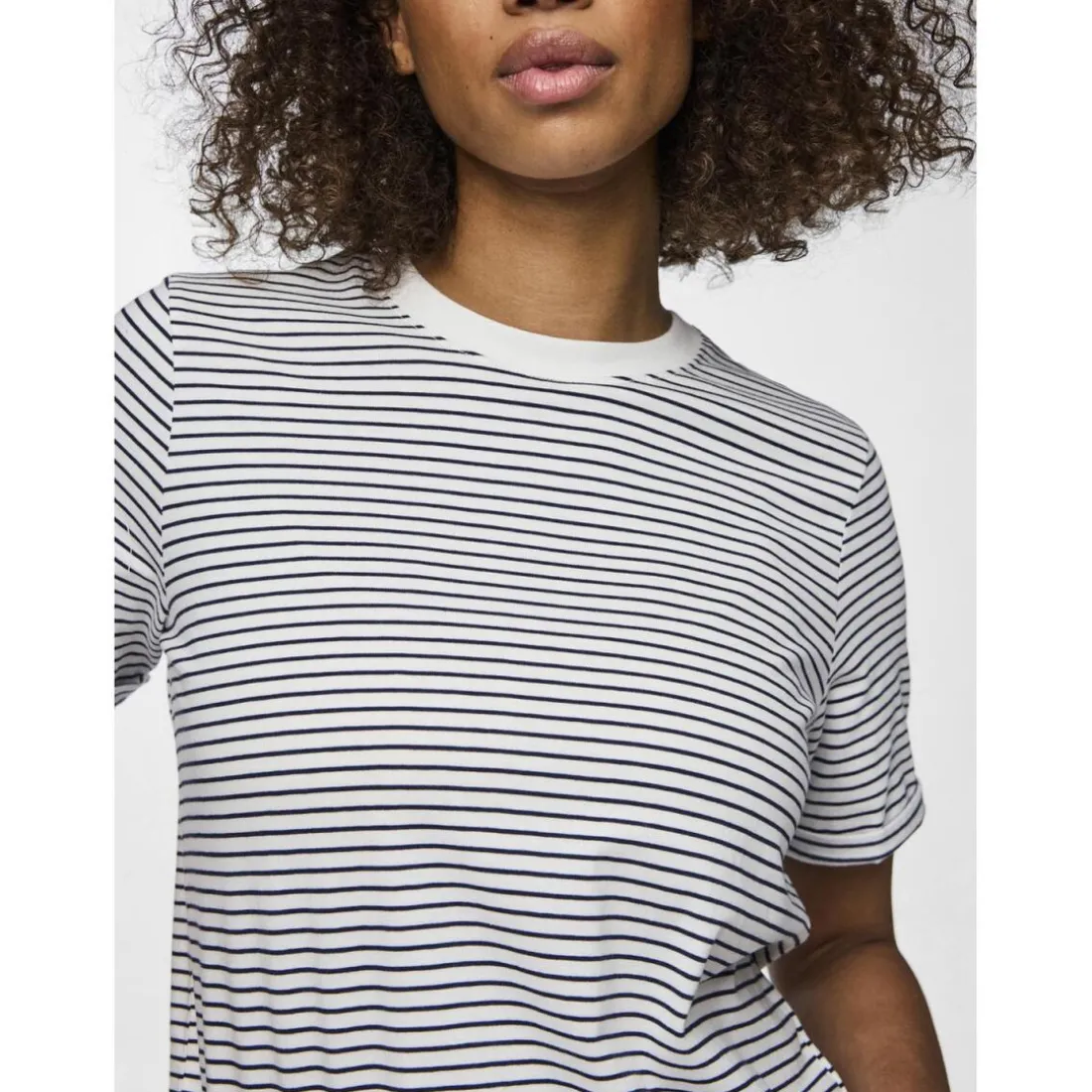 Tee shirt manches courtes à rayures Ria blanc en coton Ode
