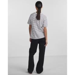 Tee shirt manches courtes à rayures Ria blanc en coton Ode