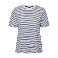 Tee shirt manches courtes à rayures Ria blanc en coton Ode