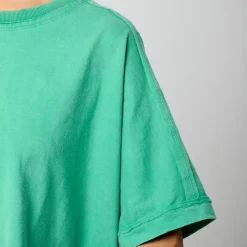 Tee Shirt Manches Courtes VISON menthe en coton blanc