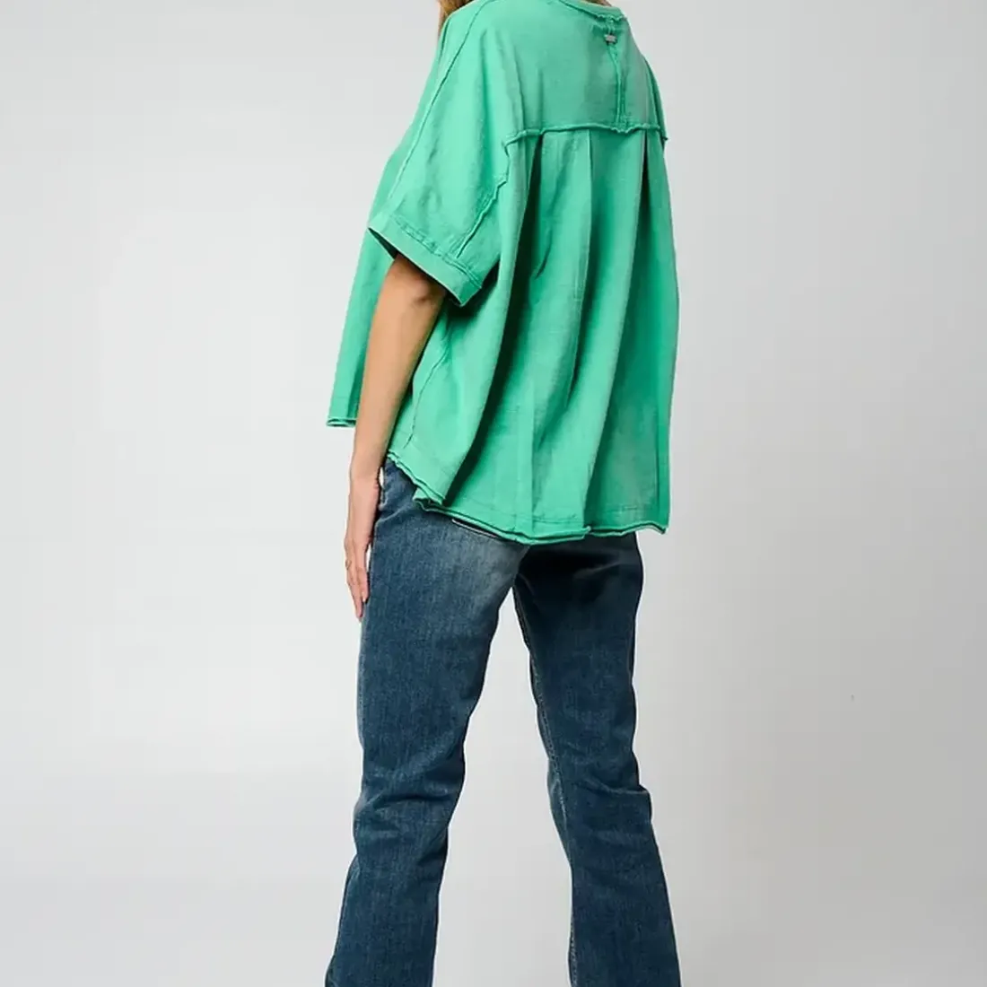 Tee Shirt Manches Courtes VISON menthe en coton blanc