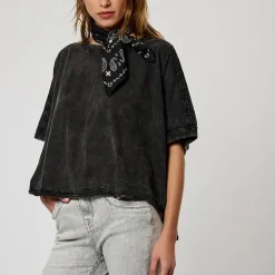 Tee Shirt Manches Courtes VISON noir en coton