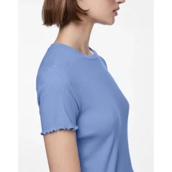 Tee shirt manches courtes Nicca bleu en viscose Kali
