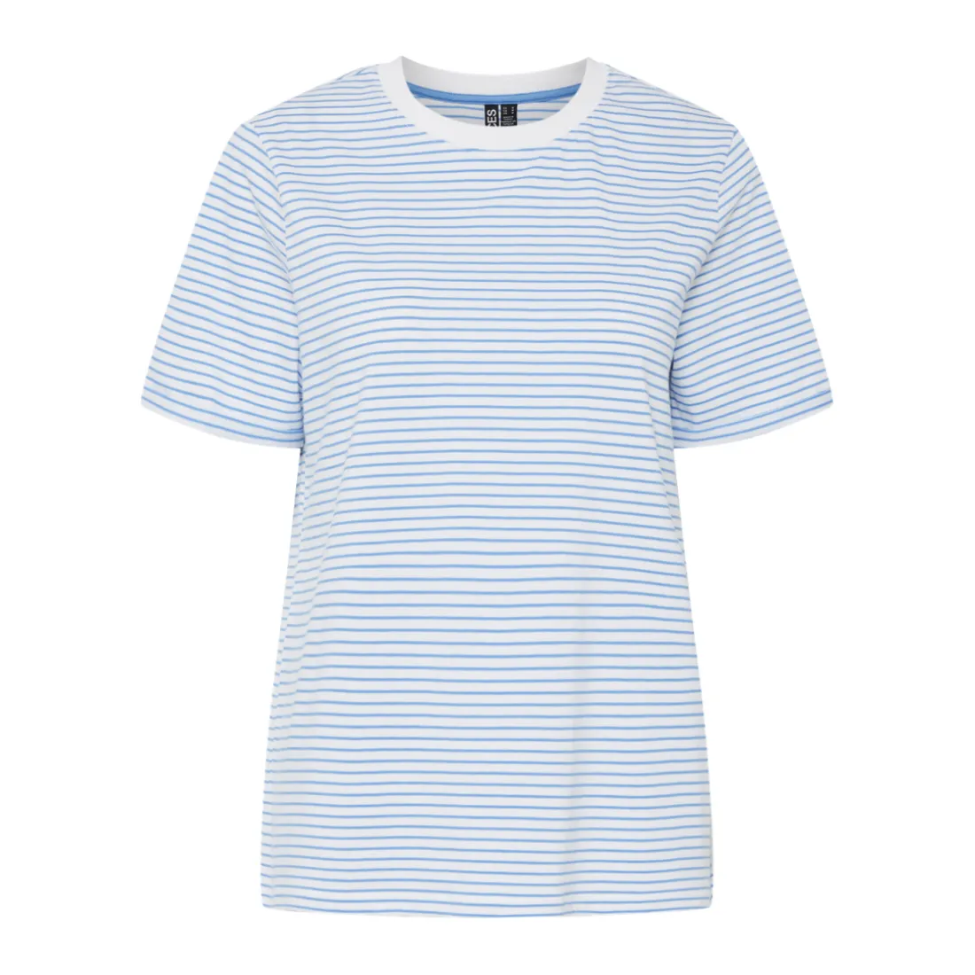 Tee shirt manches courtes à rayures Ria blanc en coton Demi