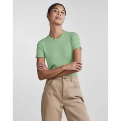 Tee shirt manches courtes Nicca vert en viscose Tara