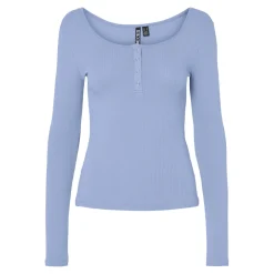 Tee shirt manches longues en coton Kitte bleu clair Gwen