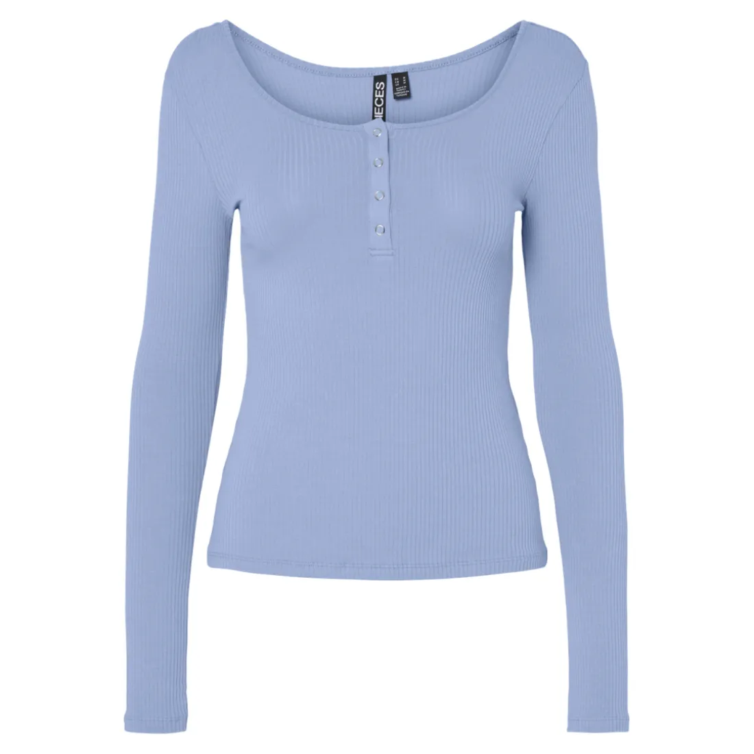 Tee shirt manches longues en coton Kitte bleu clair Gwen