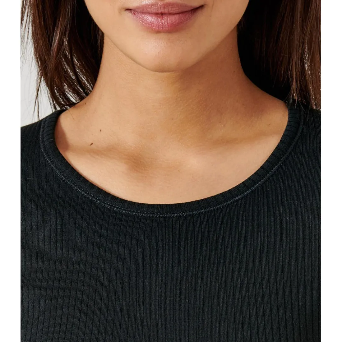 Tee Shirt Manches Longues. Noir Thermolactyl en coton