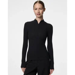 Tee shirt manches longues zippé en coton Kitte noir Adele