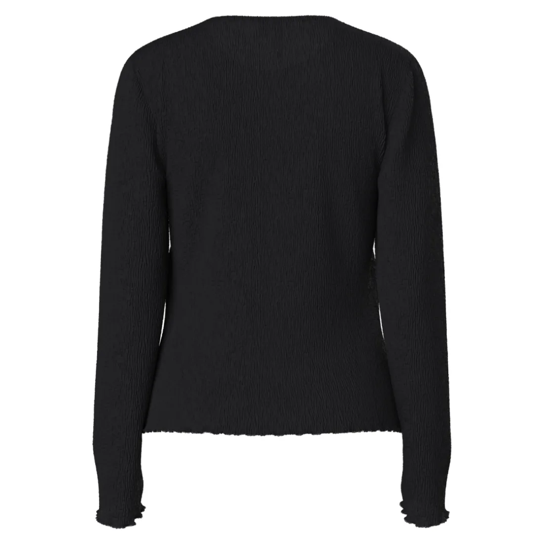 Tee shirt manches longues en viscose Flora noir Sue