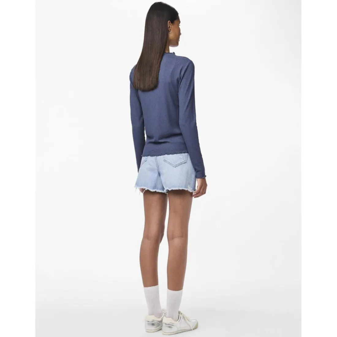 Tee shirt manches longues en viscose Nicca bleu Rhea